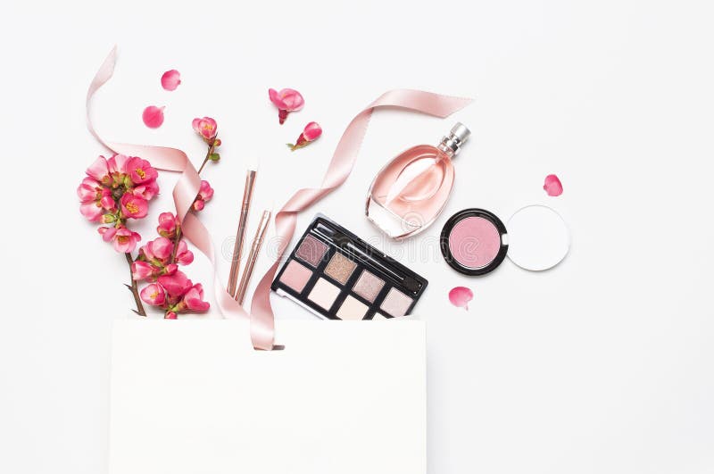 Ball Pearl Blush, Face Powder, Makeup Brush and Pink Ribbon on a Pastel  Pink Background Top View Flat Lay with Copy Space. Various Stock Photo -  Image of foundation, balls: 136025228