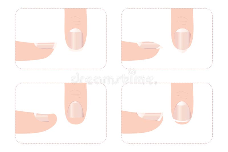 Different nail shapes with fingers
