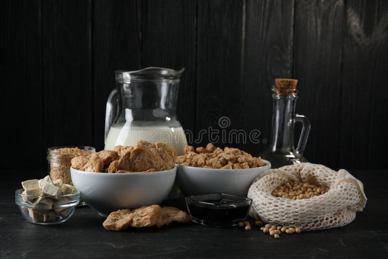 Different Organic Soy Products on Table Stock Photo Image of