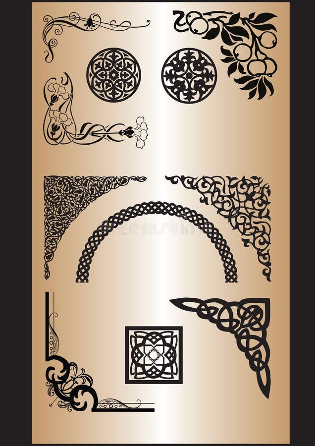 Different patterns for the design of angles