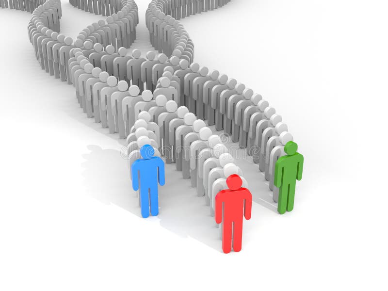 Different people - leaders royalty free illustration