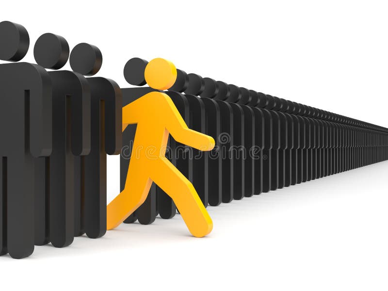 Different people. Run to new opportunities stock illustration