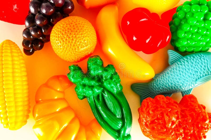Different Plastic Fruits for Decoration Stock Photo Image of orange
