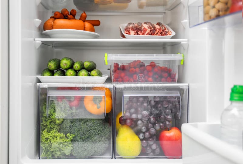 Daily Products in Refrigerator Stock Image Image of fresh, organic