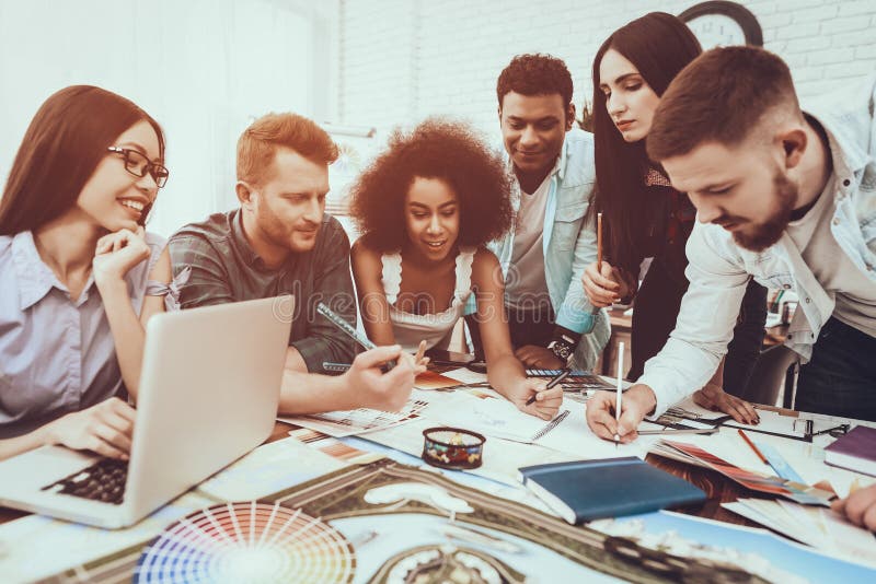 Different Races. Project. Teamwork . Discuss. royalty free stock photos Different Races. Project. Teamwork . Discuss. royalty free stock photos