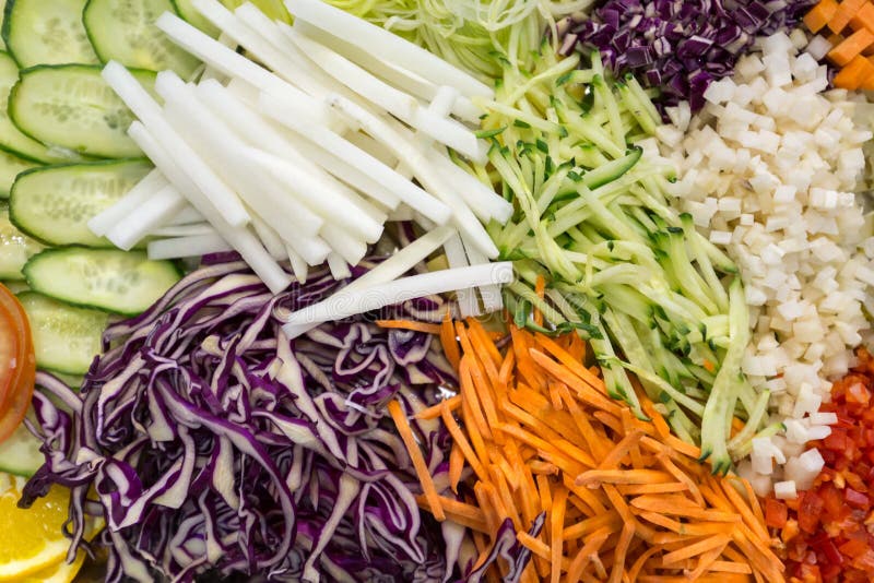 Different Raw Shredded Vegetables As an Example of a Healthy Diet Stock