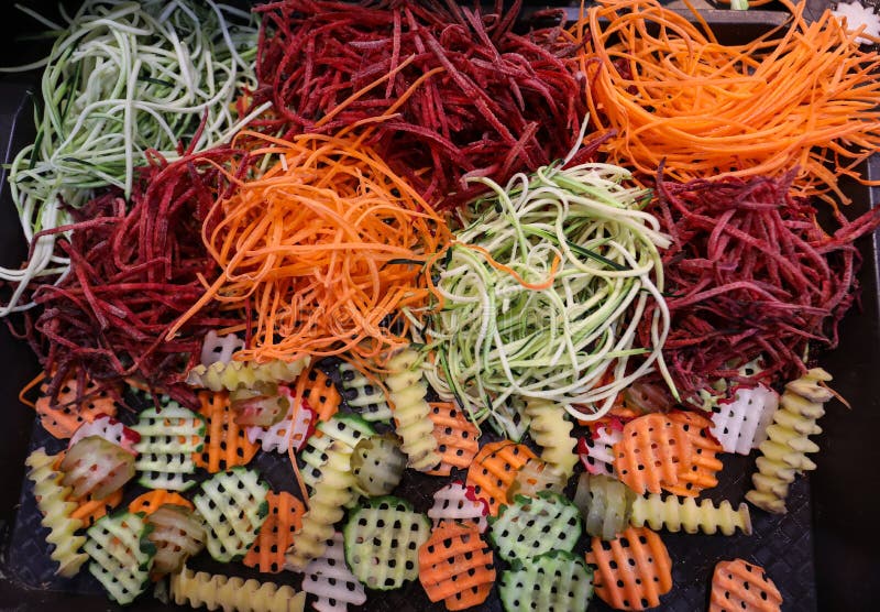 Different Raw Shredded Vegetables As An Example Of A Healthy Diet Stock
