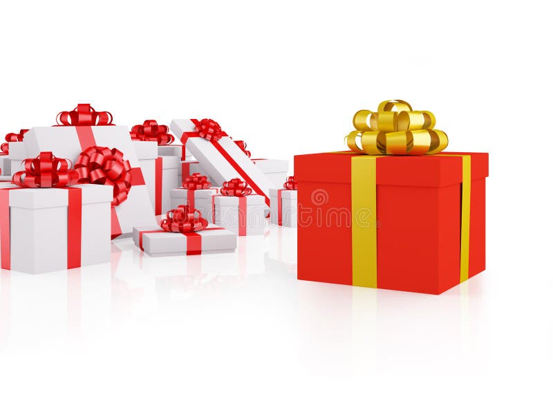 Different red gift box
