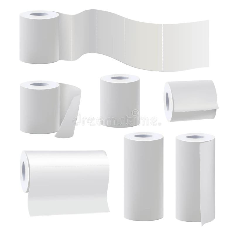 Toilet Paper. White Soft Kitchen Towel Roll for Hygiene 3d Realistic
