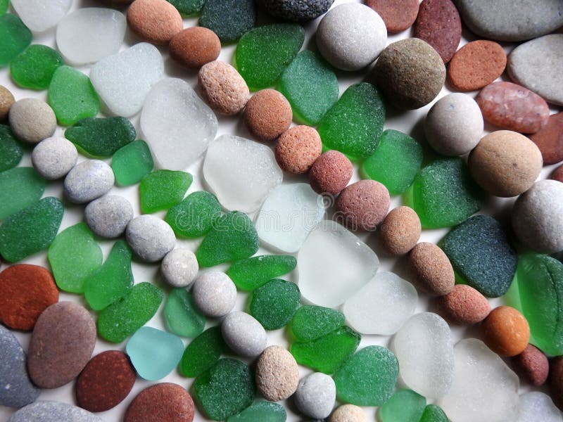 Different Sea Glass and Sea Stones, Lithuania Stock Photo Image of