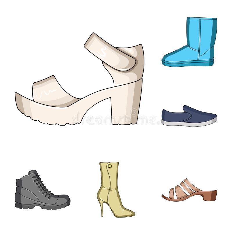 Different Shoes Cartoon Icons in Set Collection for Design. Men and ...