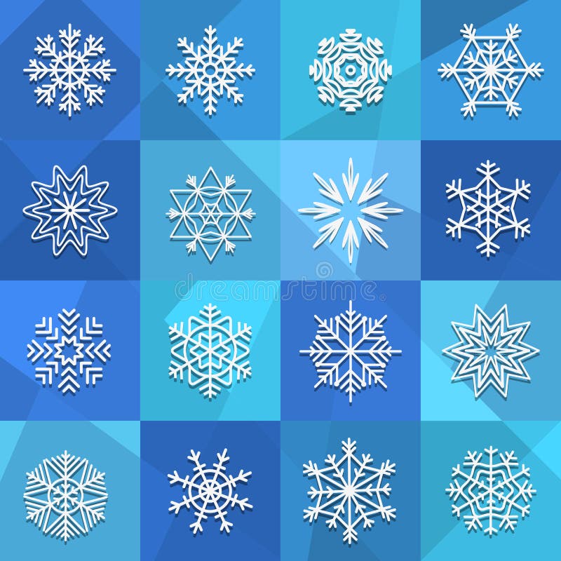 Different snowflakes set stock vector Illustration of design 46282867