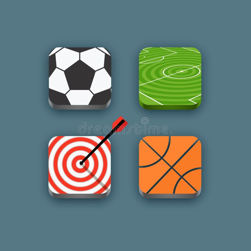 Different sports icons set