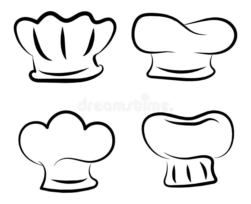 Chef Hat Line Art Vector Illustration Stock Illustration Illustration