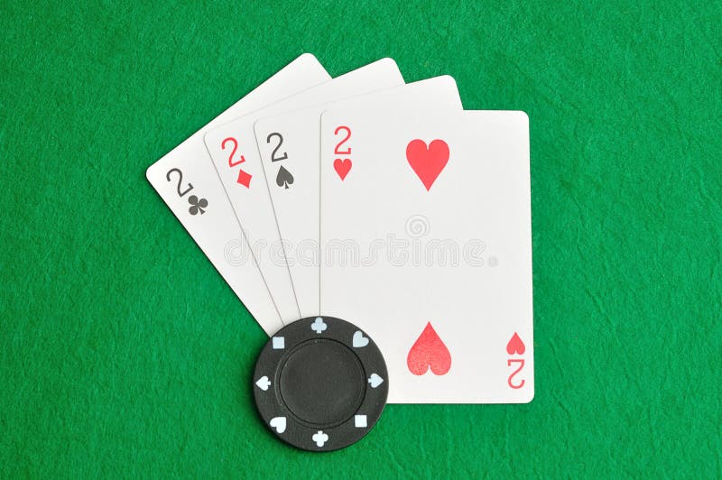 The Different Suit of the Number 2 Cards in a Deck of Cards Stock Image