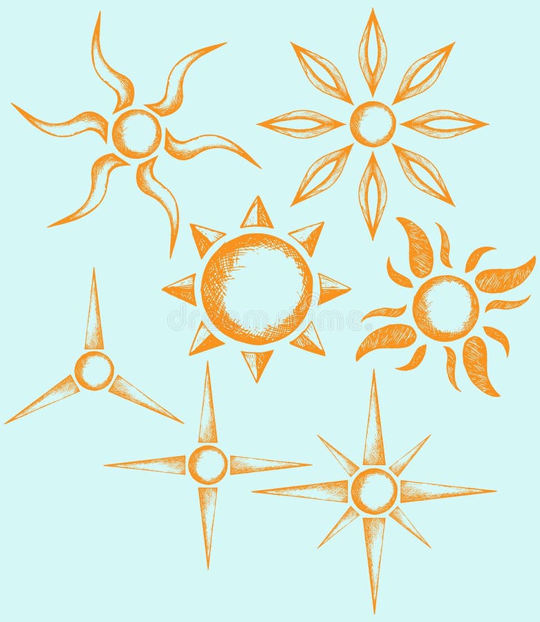 Different Sun. Doodle Style Stock Vector Image 50737957