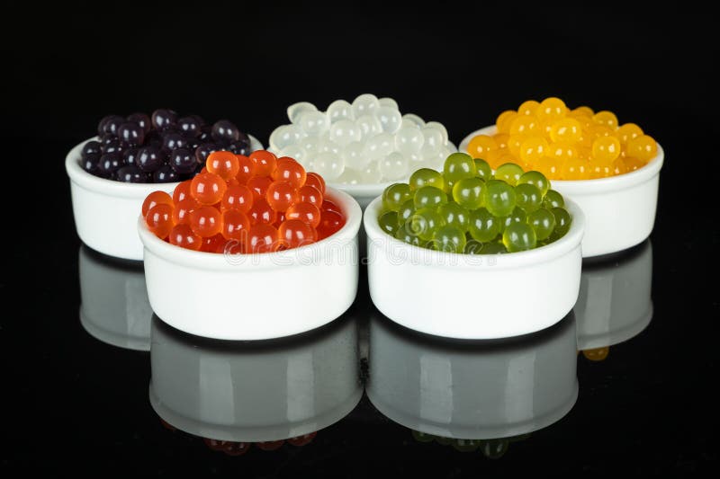 Different Tapioca Pearls for Bubble Tea. Bubble Tea Ingredients
