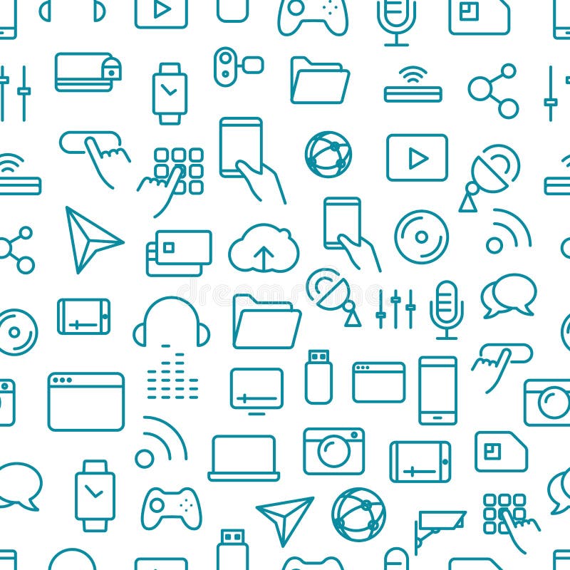 Seamless Pattern Tech Icons Stock Illustrations – 322 Seamless Pattern Tech  Icons Stock Illustrations, Vectors & Clipart - Dreamstime