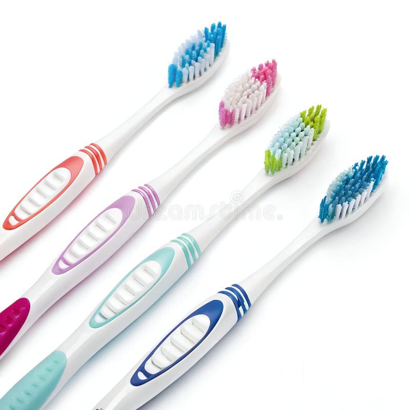Different Toothbrushes Lined Up stock illustration