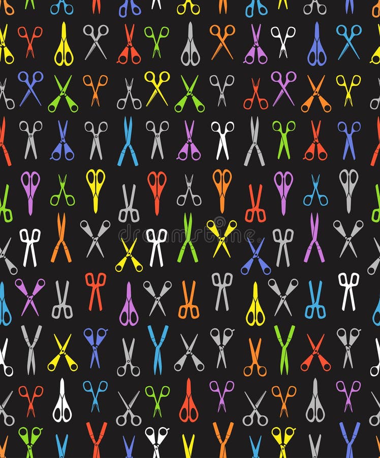 Different Type of Color Scissors Stock Illustration Illustration of