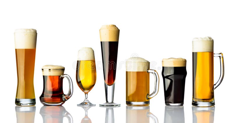 Different types of beer stock photos