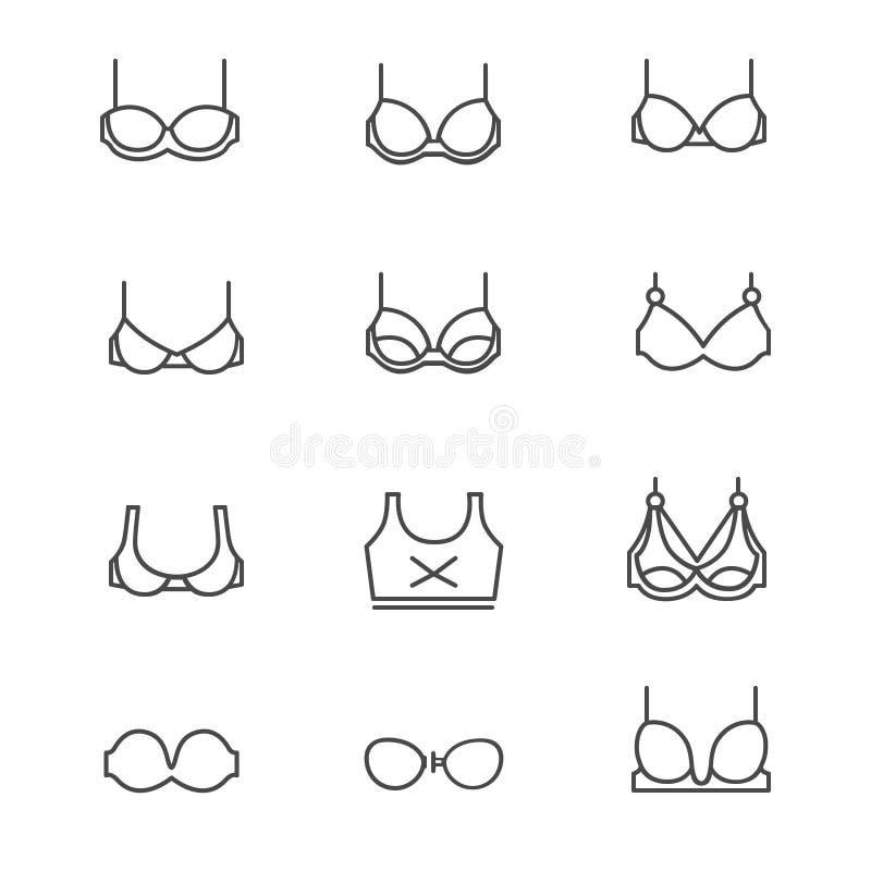 Different types of bras stock vector. Illustration of vector 68035900