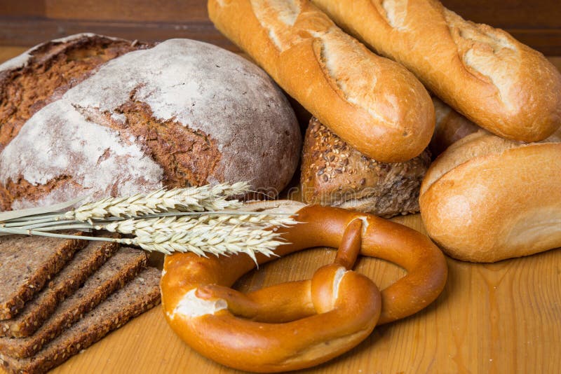 Different Types of Bread and Bakery Products Stock Image Image of