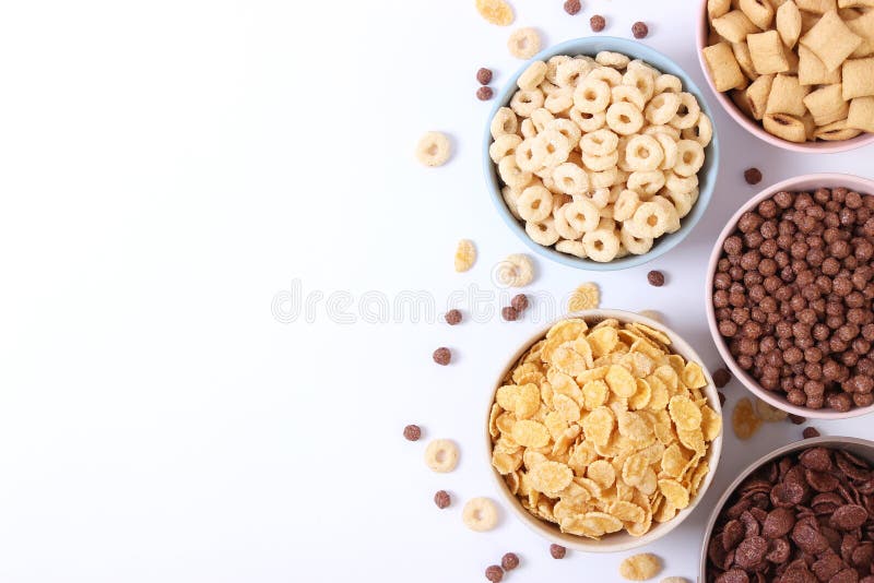Different Types of Breakfast Cereals. Stock Photo Image of cereal