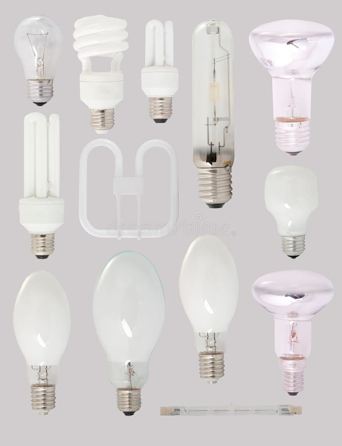 Different types of bulbs royalty free stock photo