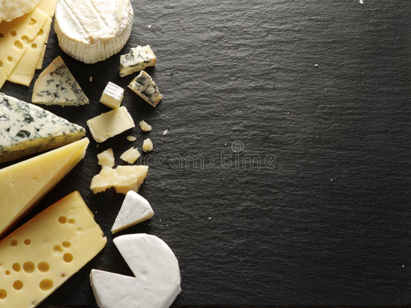 Different types of cheeses. royalty free stock photo
