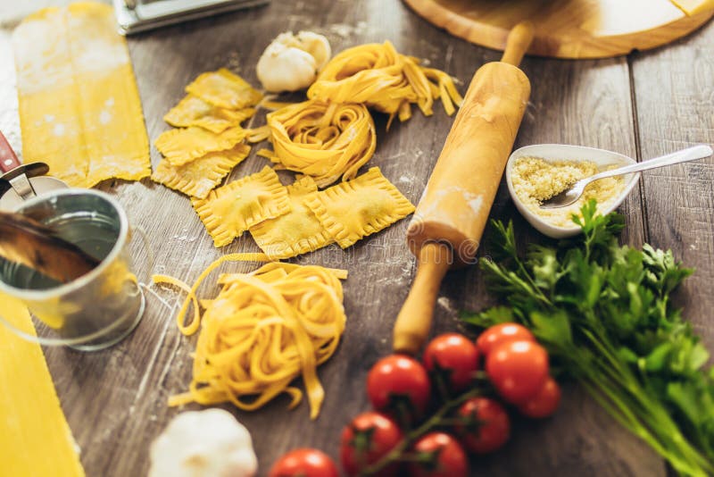 Fresh Pasta Homemade Preparation Stock Image Image of cake, delicious