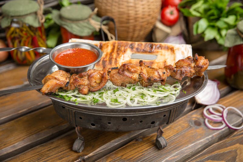 Different Types of Meat Prepared on Grill Stock Photo Image of pita