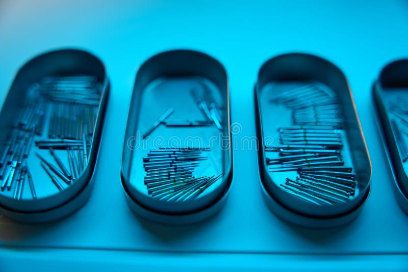 Different Types of Medical Cutters in Metal Case on Table Stock Photo Image of office, concept