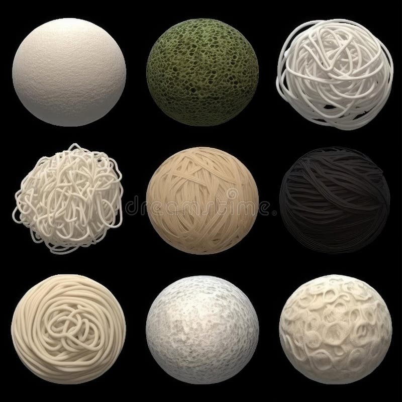 Different Types of Noodles from Around the World, Including Udon, Ramen, and Spaghetti Stock