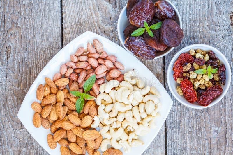 Different Types of Nuts and Dried Fruits Stock Image Image of plum