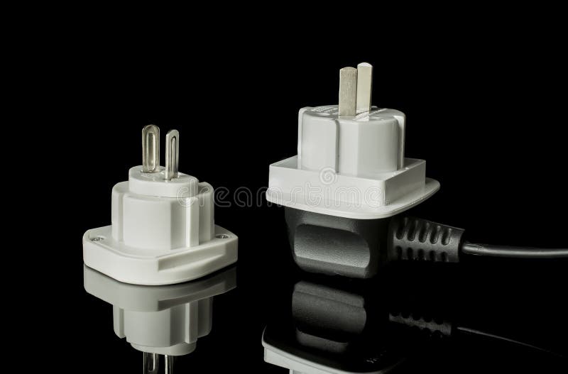 Different Types of Power Adaptors for Various Countries Stock Image