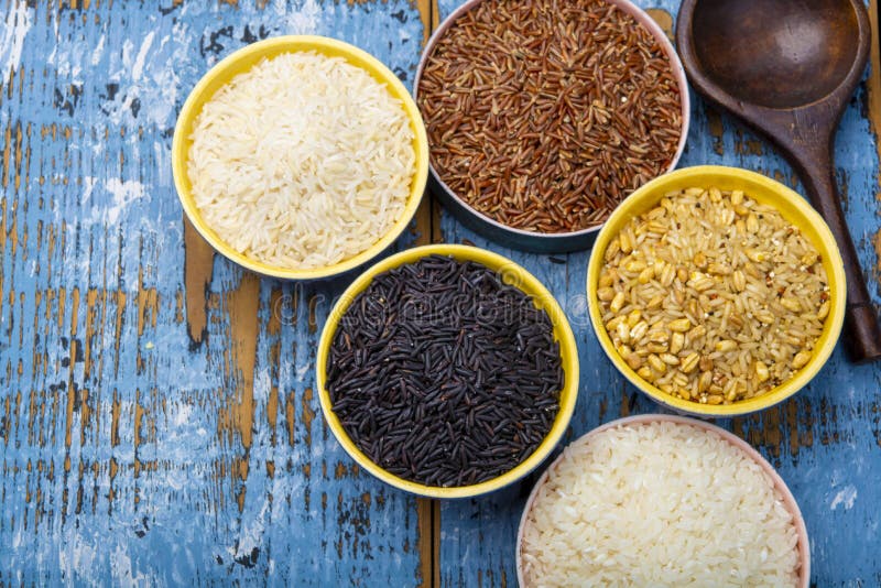 Different Types of Rice, White Basmati, Jasmine, Arborio, Brown and