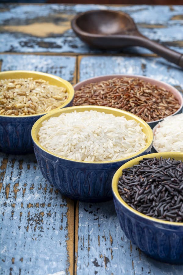 Different Types of Rice, White Basmati, Jasmine, Arborio, Brown and
