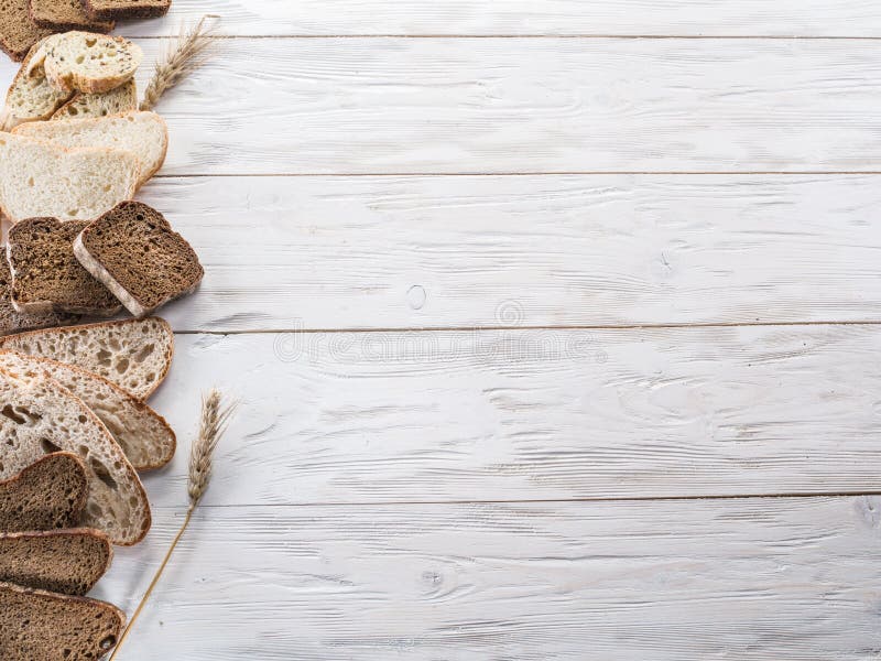 Different types of sliced bread. royalty free stock photos