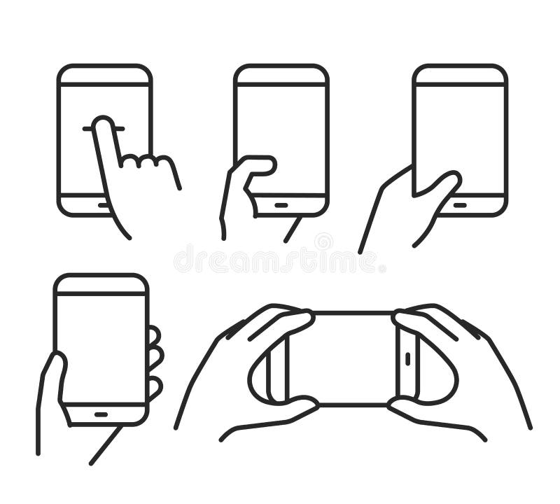 Different Variations of Holding a Modern Smartphone Stock Vector ...