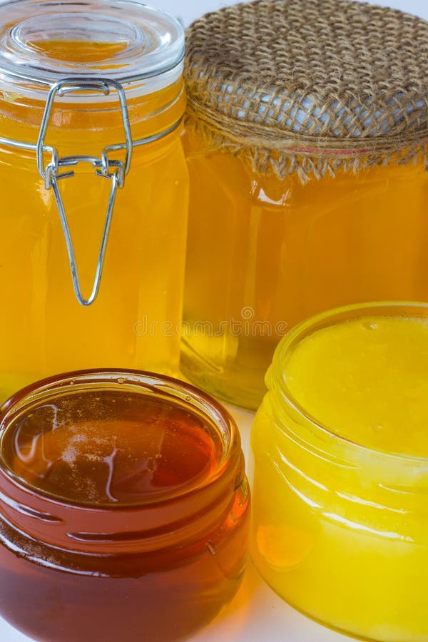 Different Varieties of Honey in Jars Stock Image Image of organic