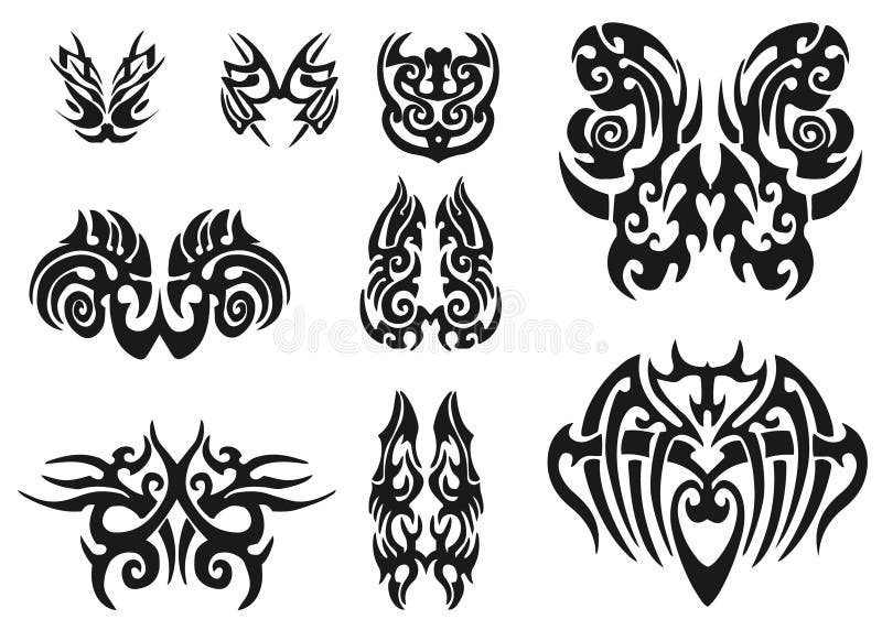 Tribal tattoo wolf designs stock vector. Illustration of design - 71019081