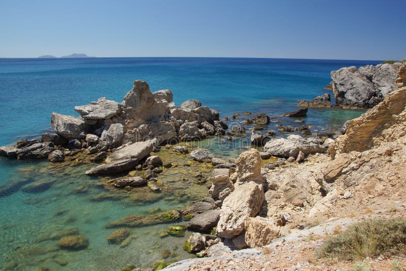 Different views of the coast of Greece stock photography