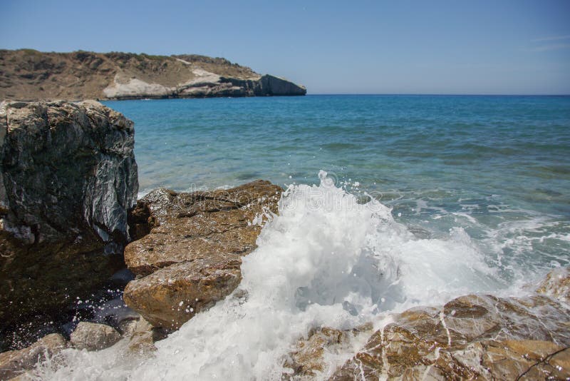 Different views of the coast of Greece royalty free stock photography