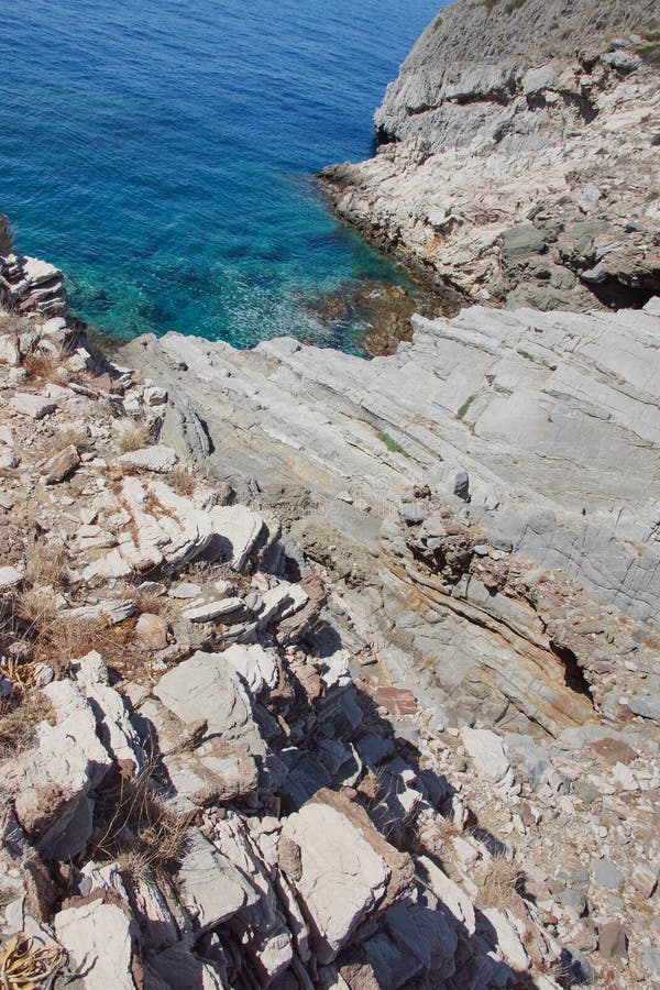 Different views of the coast of Greece royalty free stock photos