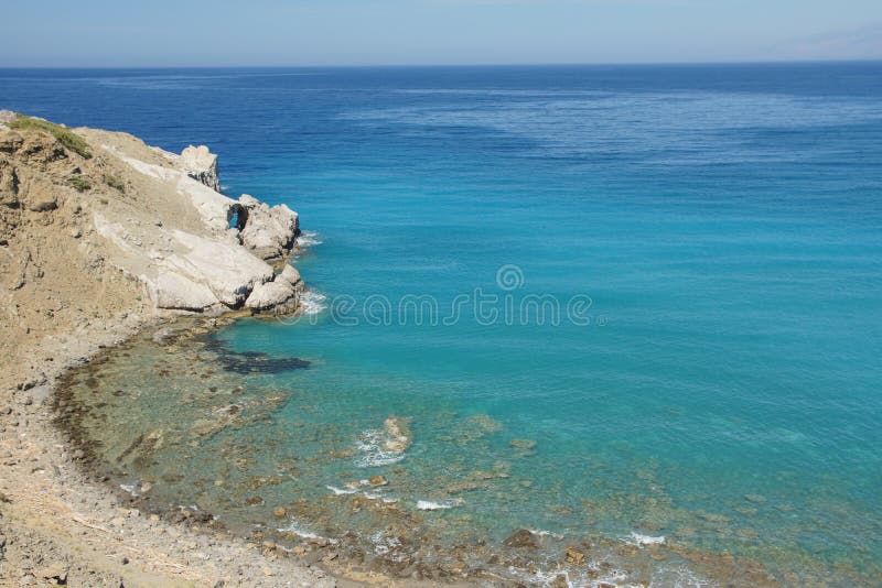 Different views of the coast of Greece stock images