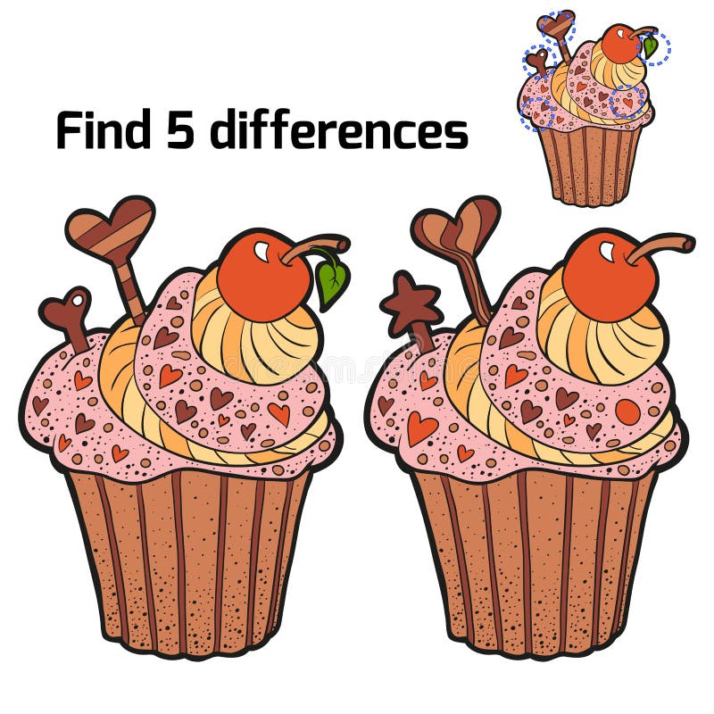Differenze del ritrovamento tre (bigné) illustrazione vettoriale Differenze del ritrovamento tre (bigné) illustrazione vettoriale