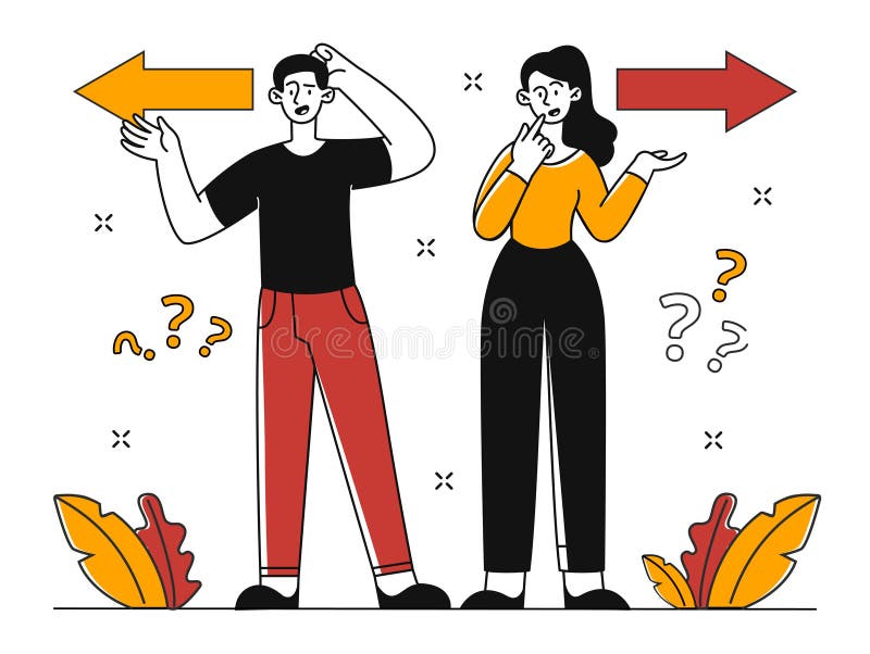 Difficult choice concept royalty free illustration