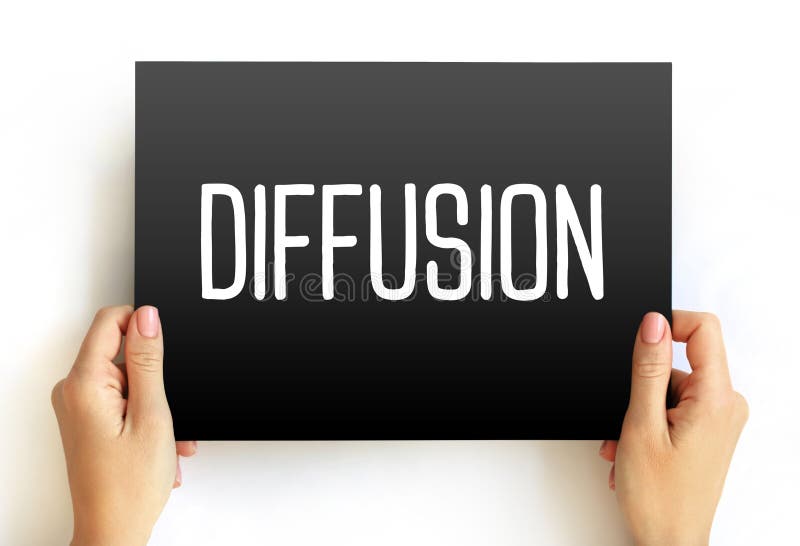 Diffusion is the net movement of anything generally from a region of higher concentration to a region of lower concentration, text concept on card. Membrane diffusion stock images, royalty-free photos and pictures