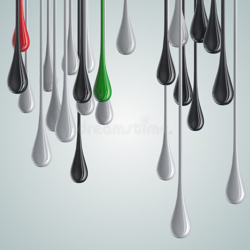 Différentes baisses colorées illustration 3D illustration stock Différentes baisses colorées illustration 3D illustration stock